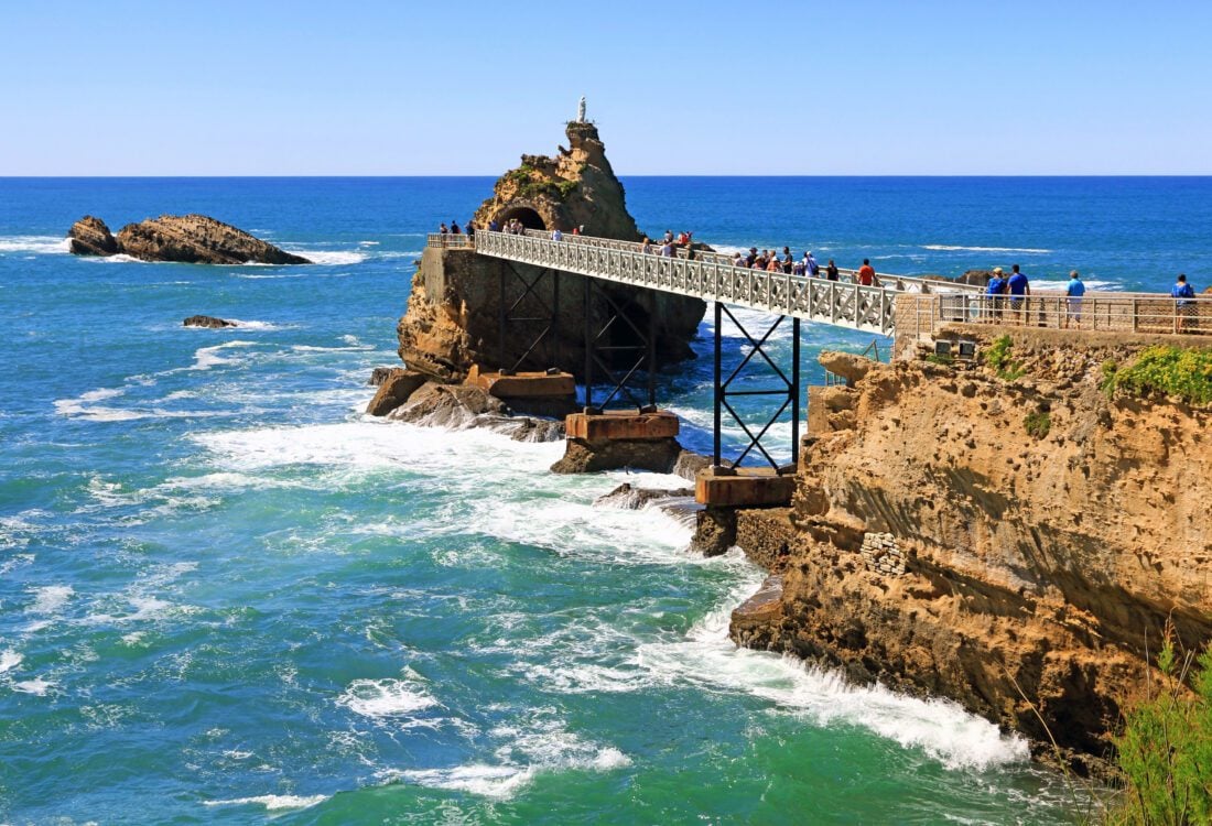 Le rocher de la Vierge à Biarritz
