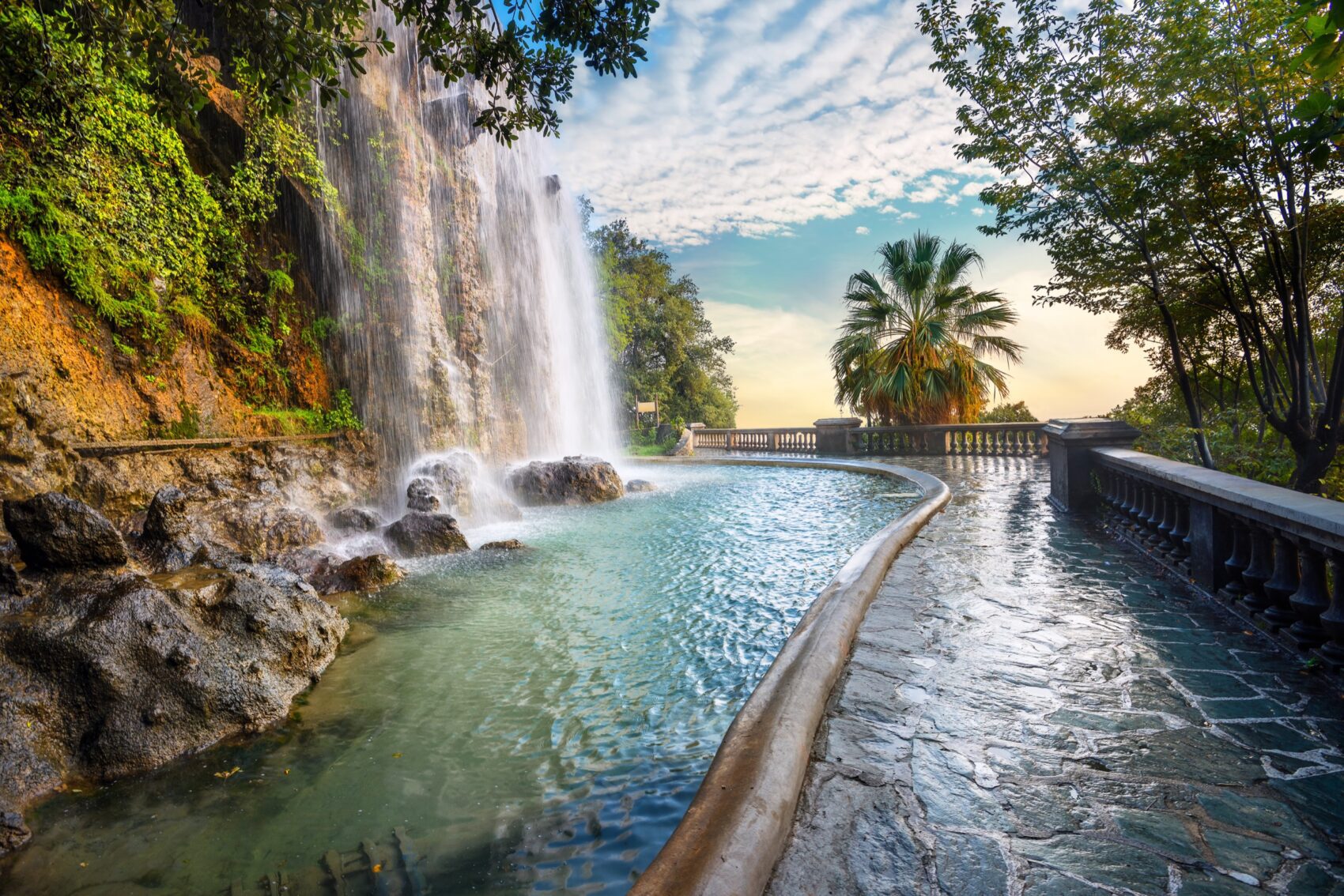Waterval in Parc de la Colline du Chateau, Nice